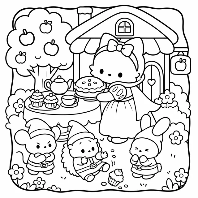 Sweet Wonderland Cozy Coloring Book: free sample page 4 of 5
