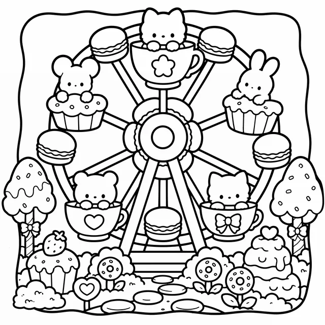 Sweet Wonderland Cozy Coloring Book: free sample page 5 of 5